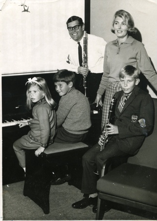 Harrison family with piano, flute and clarinet