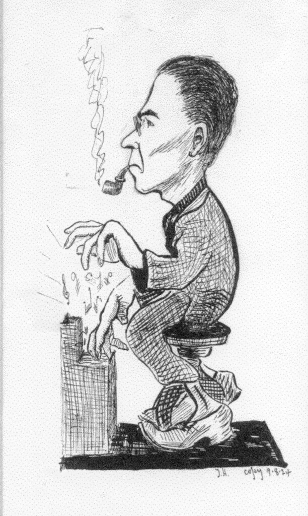 William Harrison caricature