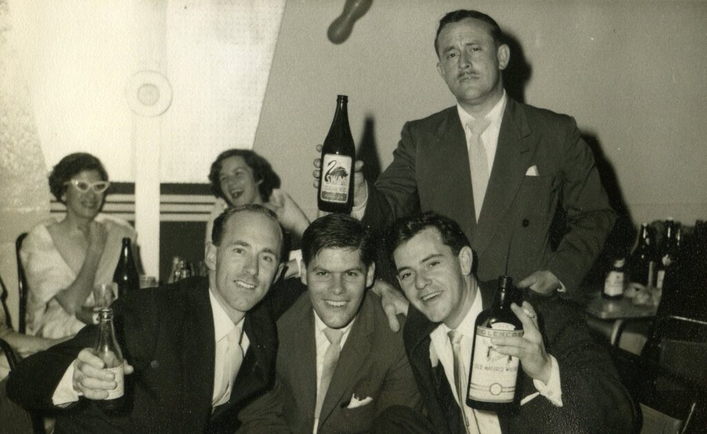 1954 John Mowson, Jack Harrison, Norman Bourke & Don Sanders. Jill Harrison back left.
