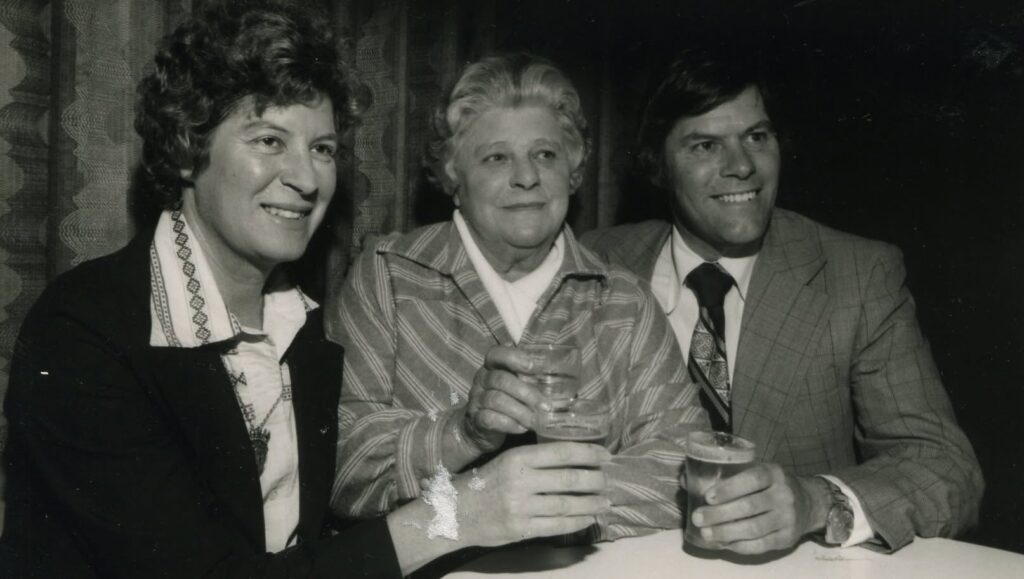 1981 Edna Harrison aged 75 with her twins Jill and Jack