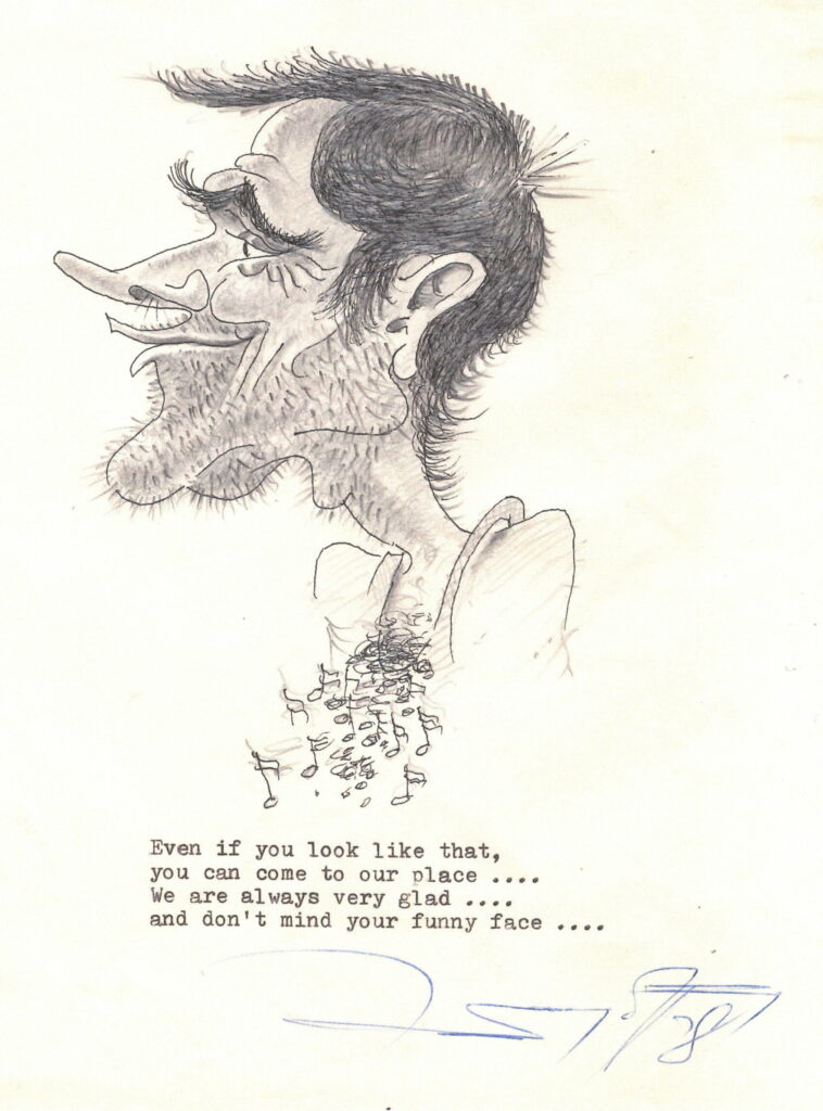 Iwan Iwanoff caricature of Jack Harrison