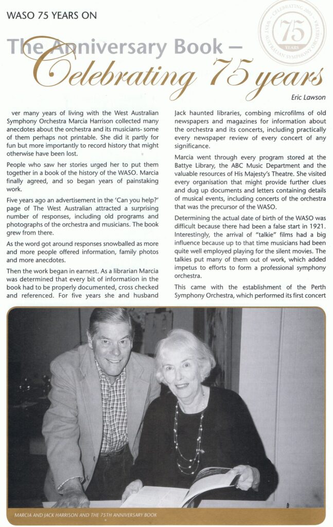 WASO 75th Anniversary - Book Launch